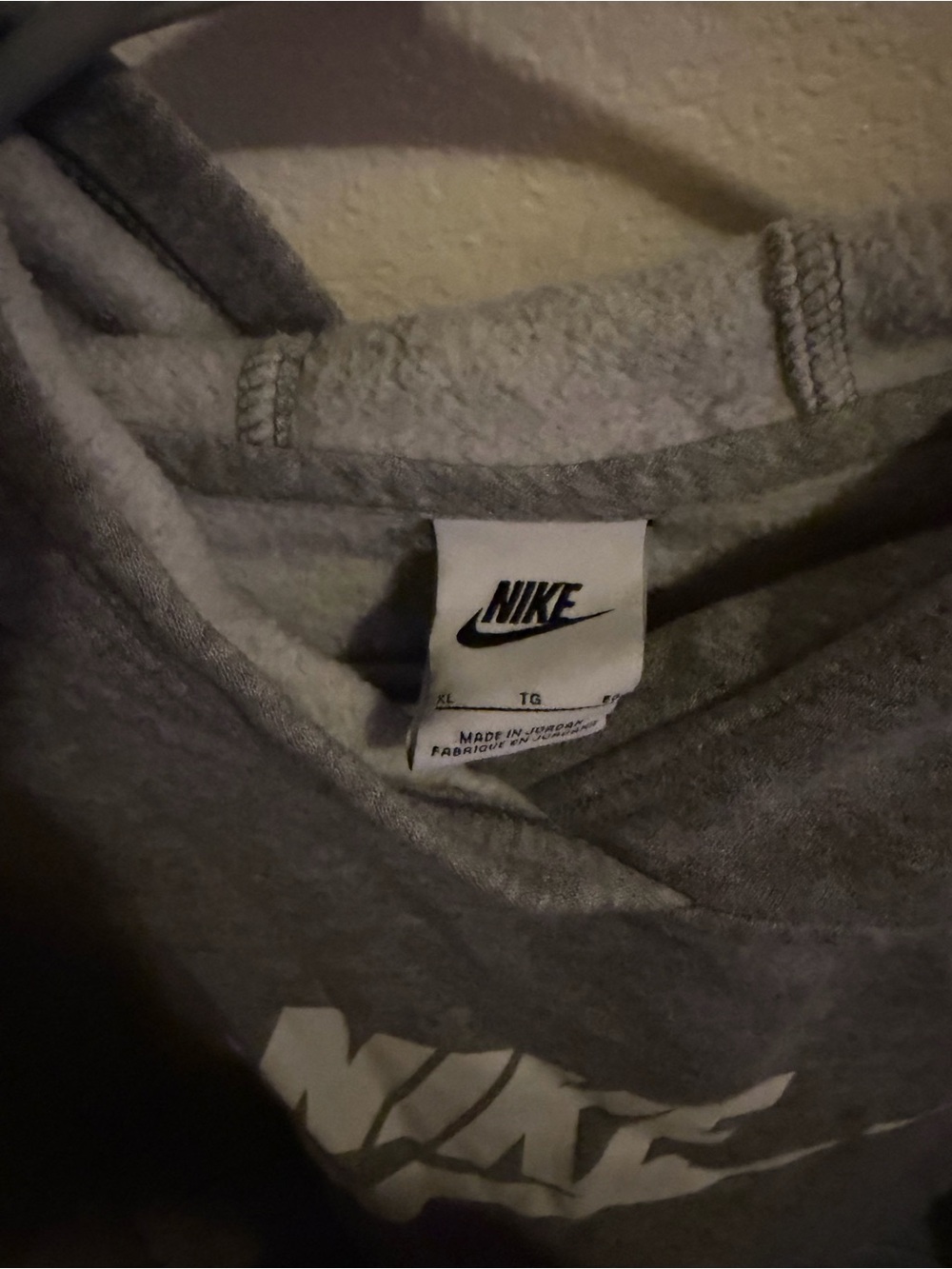 Nike Men's Gray Crewneck Sweatshirt with White Logo